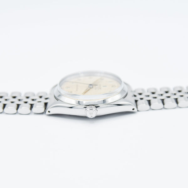 1958 Rolex Oyster Perpetual Air King Super Precision Model 5500 All Arabic Tropical Numerals in Stainless Steel on JB Champion Jubilee Bracelet