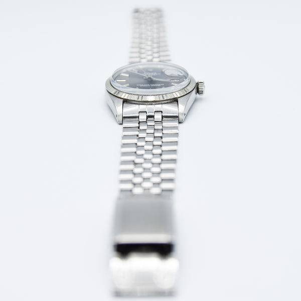 1972 Rolex Oyster Perpetual Datejust with White Gold Fluted Bezel and Sloped 'Sigma' Dial in Stainless Steel Model 1601