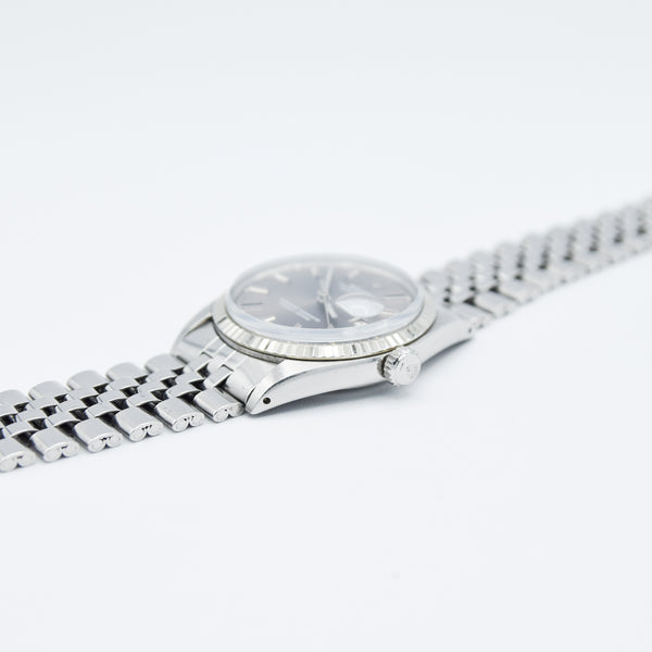 1972 Rolex Oyster Perpetual Datejust with White Gold Fluted Bezel and Sloped 'Sigma' Dial in Stainless Steel Model 1601