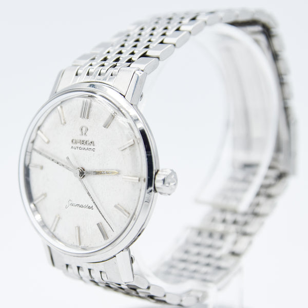 (Reserved)1962 Omega Seamaster Automatic Linen Dial Model 14765 Cal 552 on Bracelet