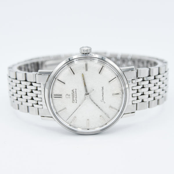 (Reserved)1962 Omega Seamaster Automatic Linen Dial Model 14765 Cal 552 on Bracelet