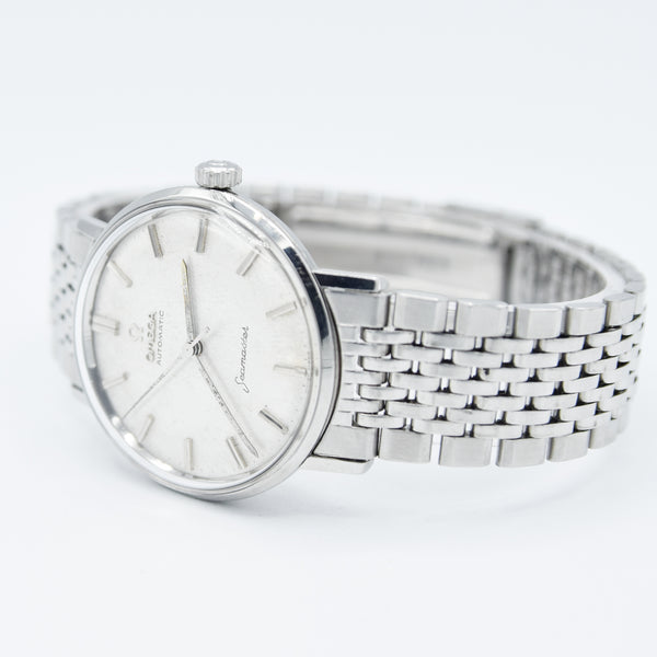 (Reserved)1962 Omega Seamaster Automatic Linen Dial Model 14765 Cal 552 on Bracelet