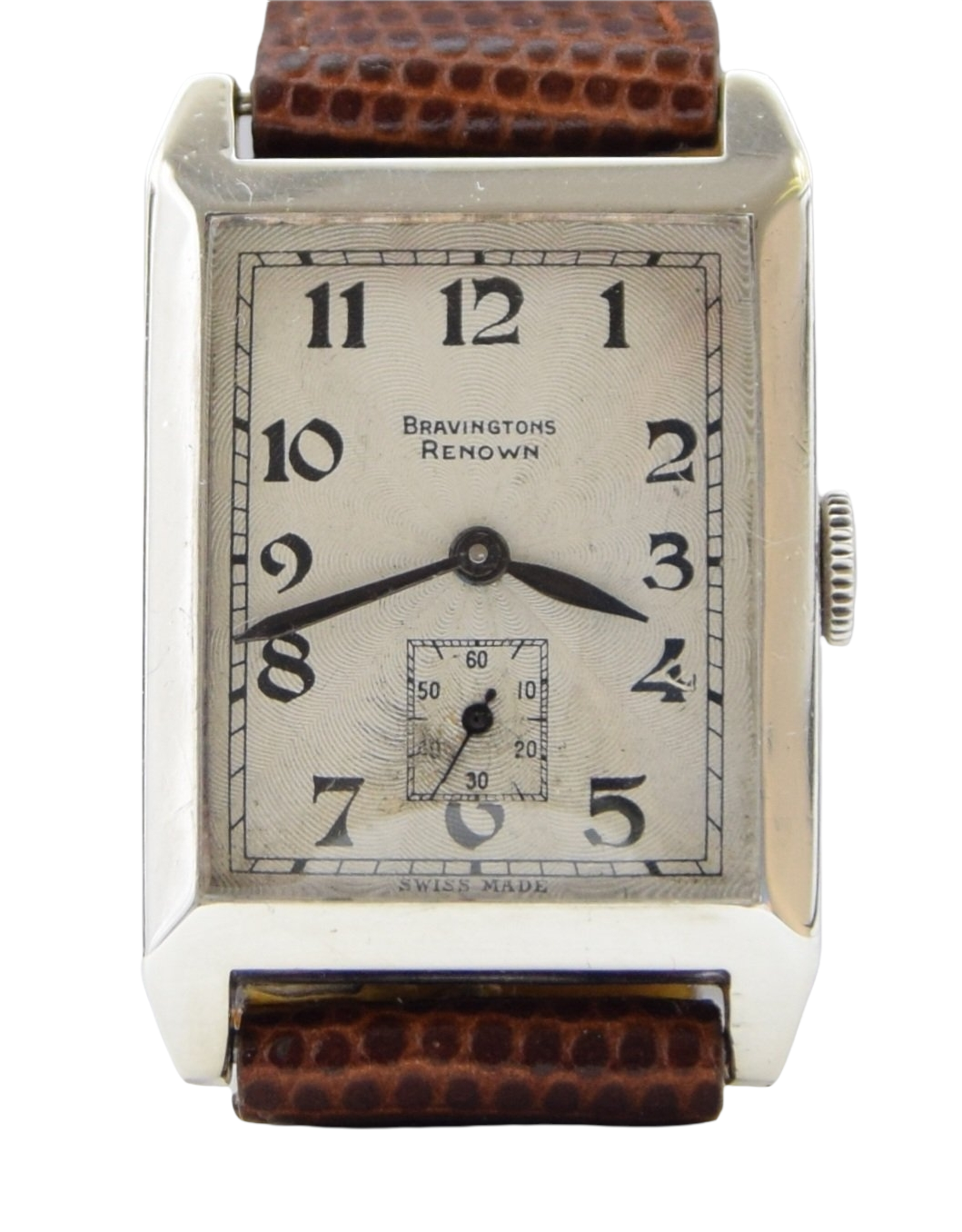 1938 Bravingtons Renown Tank with Arabic Numerals in Sterling Silver