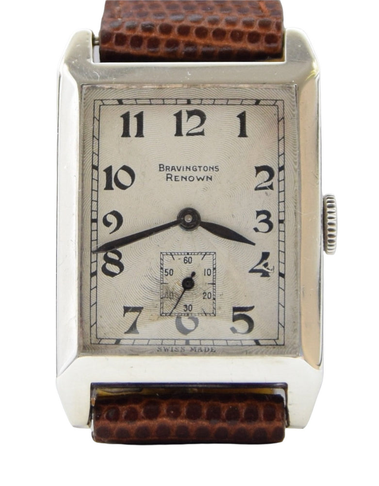 1938 Bravingtons Renown Tank with Arabic Numerals in Sterling Silver