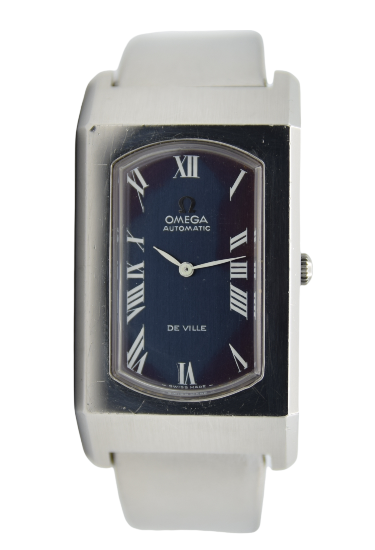 1973 Omega Rare & Special De Ville Automatic Stainless Steel Bracelet Watch 155.006 Blue Dial & Roman Numerals