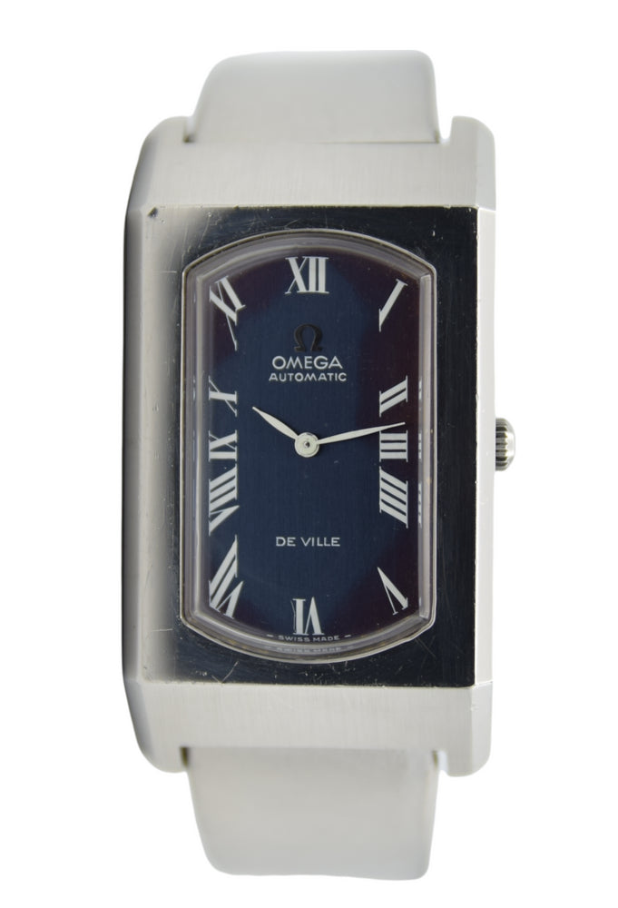 1973 Omega Rare & Special De Ville Automatic Stainless Steel Bracelet Watch 155.006 Blue Dial & Roman Numerals