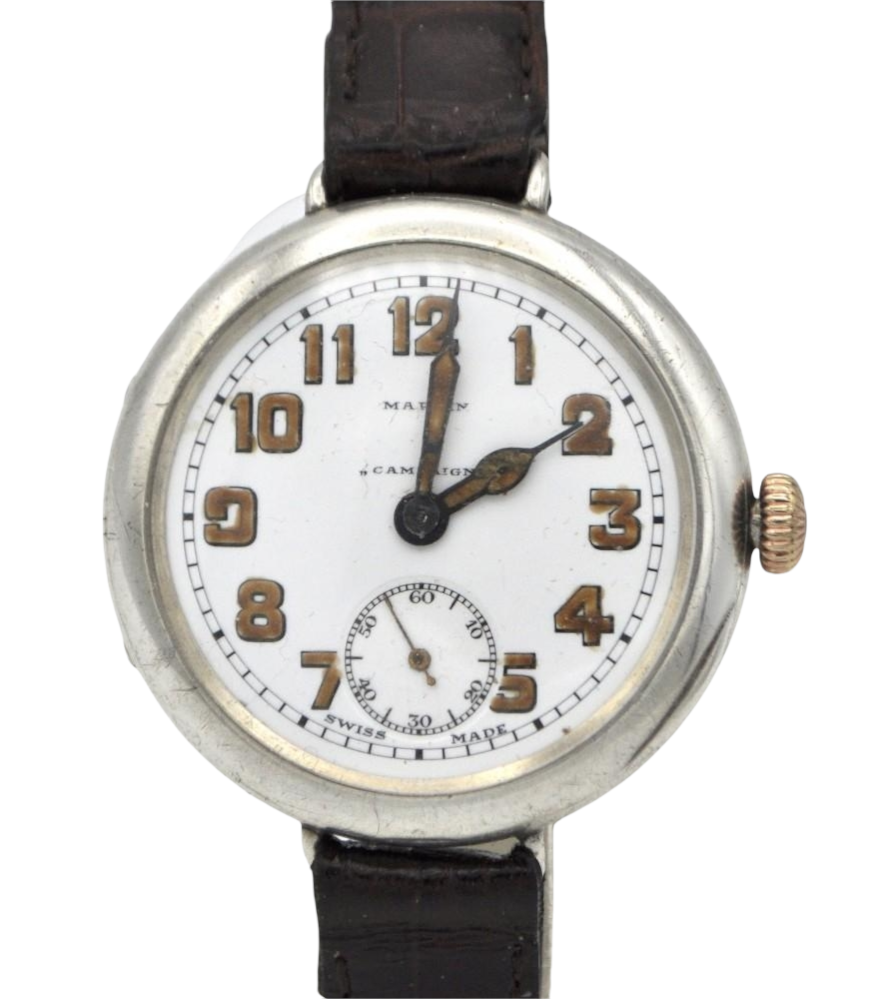 1917 Longines Mappin Campaign Trench Watch in Silver with Enamel Dial