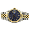 1979 Stunning Rolex Gold & Steel Oyster Perpetual Datejust with Fluted Gold Bezel Blue Dial  Model 16013 + Box, Book & Swing Tags