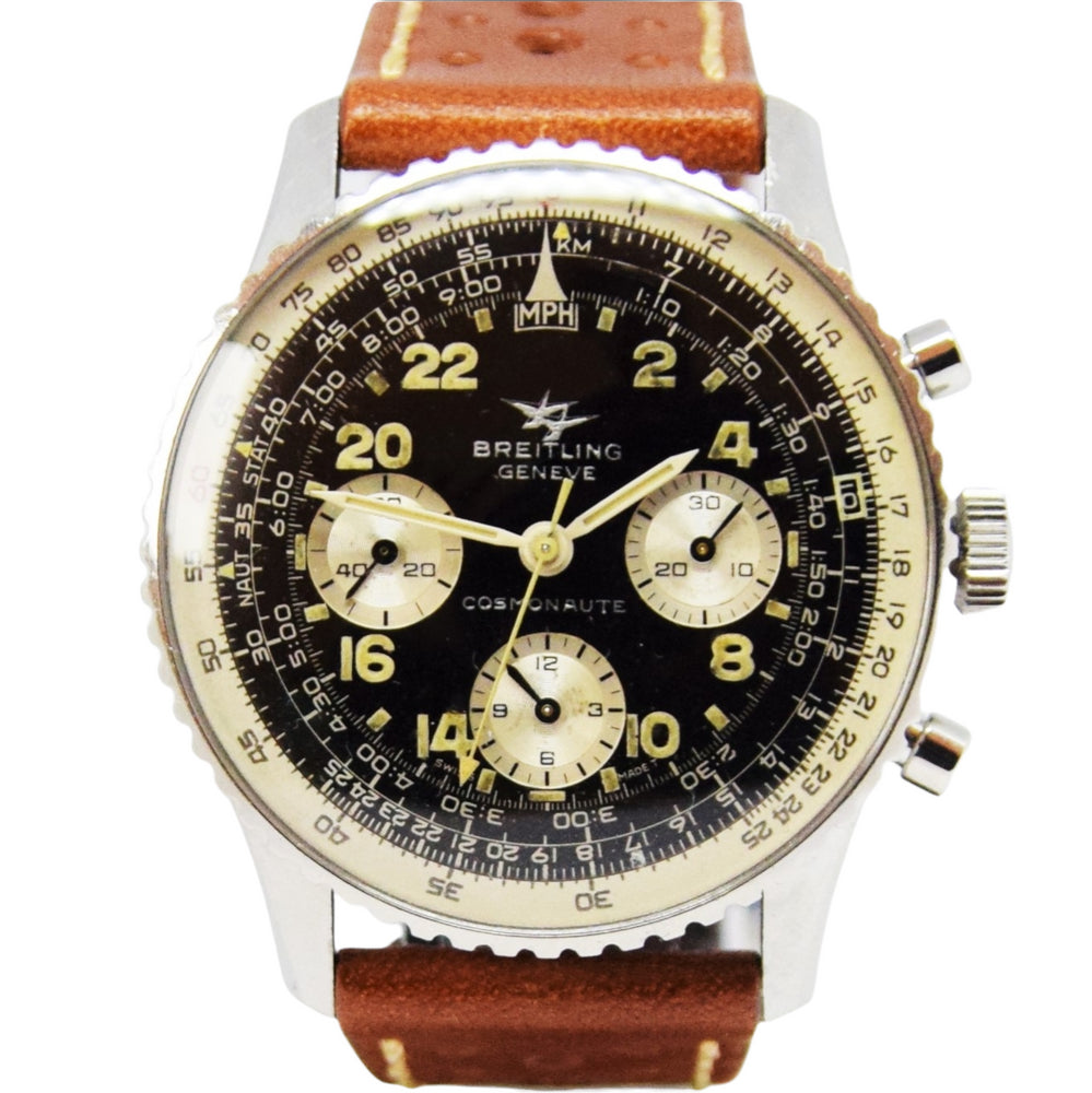 1969 Breitling Navitimer Cosmonaute 24hr Chronograph Pilot's Wristwatch in Stainless Steel Model 809 + Booklet