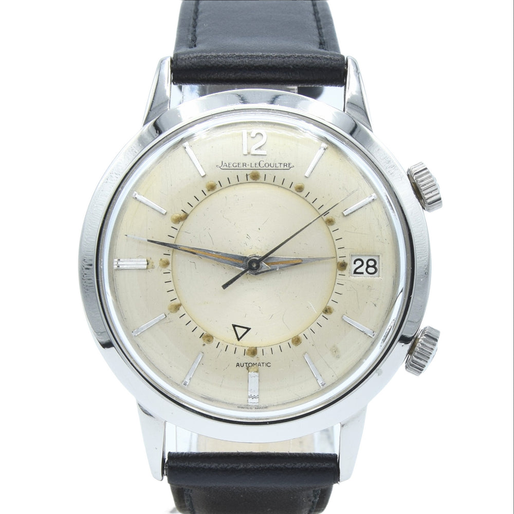 1968 Jaeger LeCoultre Jumbo Memovox Alarm Date Wristwatch Model 855 in Stainless Steel Caliber 825