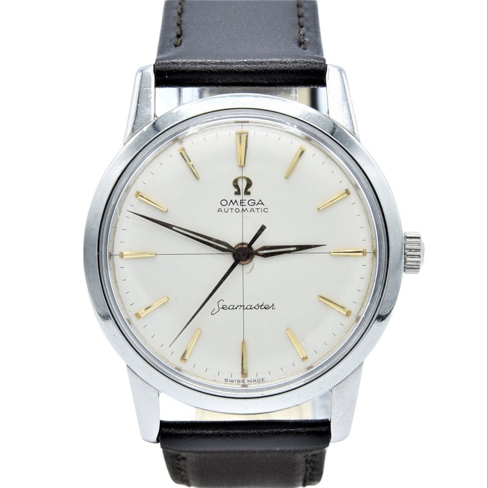 1962 Omega Seamaster Classic Automatic Wristwatch Model 14704 with Cross Hair Dial