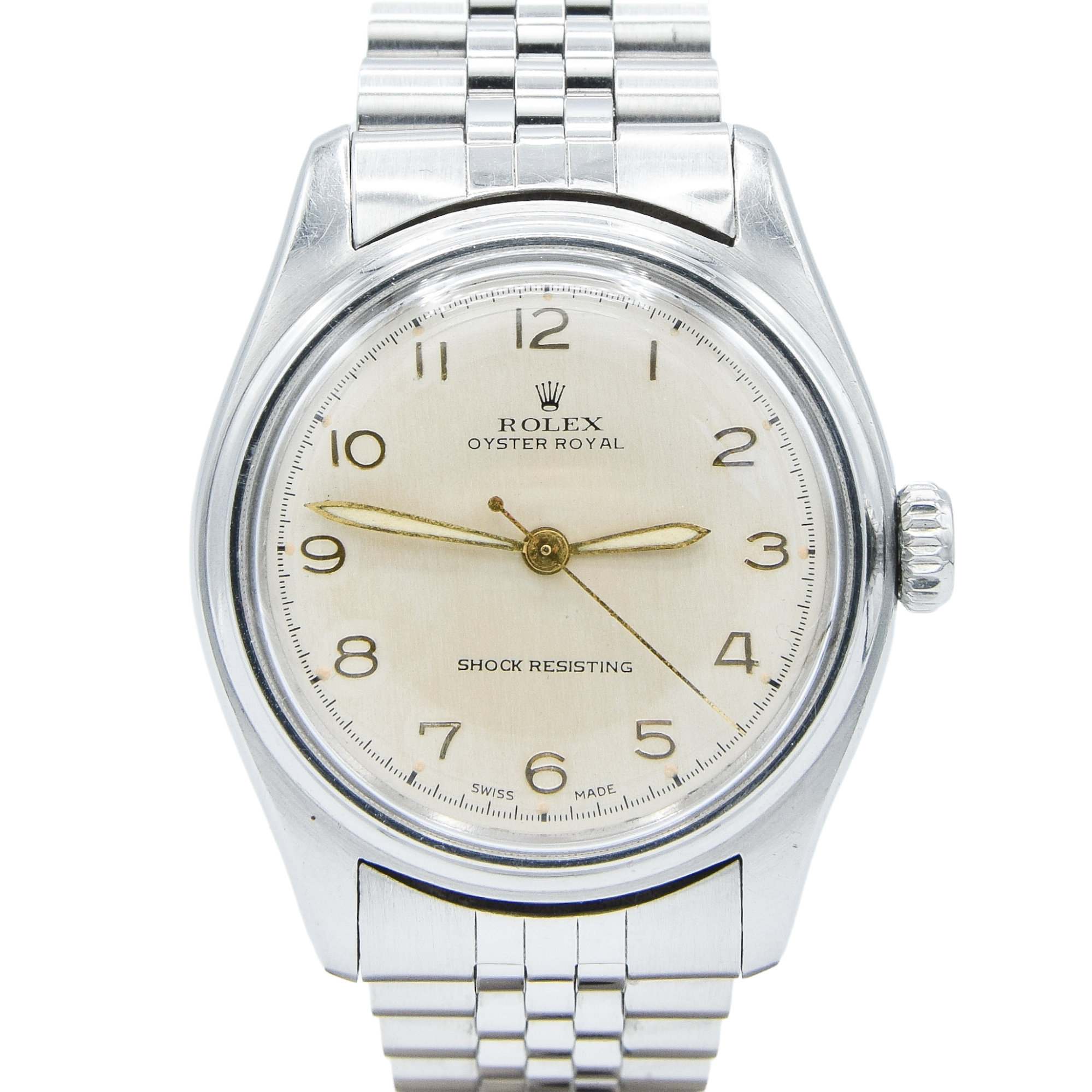 1949 Rolex Oyster Royal Model 6044 in 32mm Stainless Steel Oyster Case with Rare Arabic Numerals