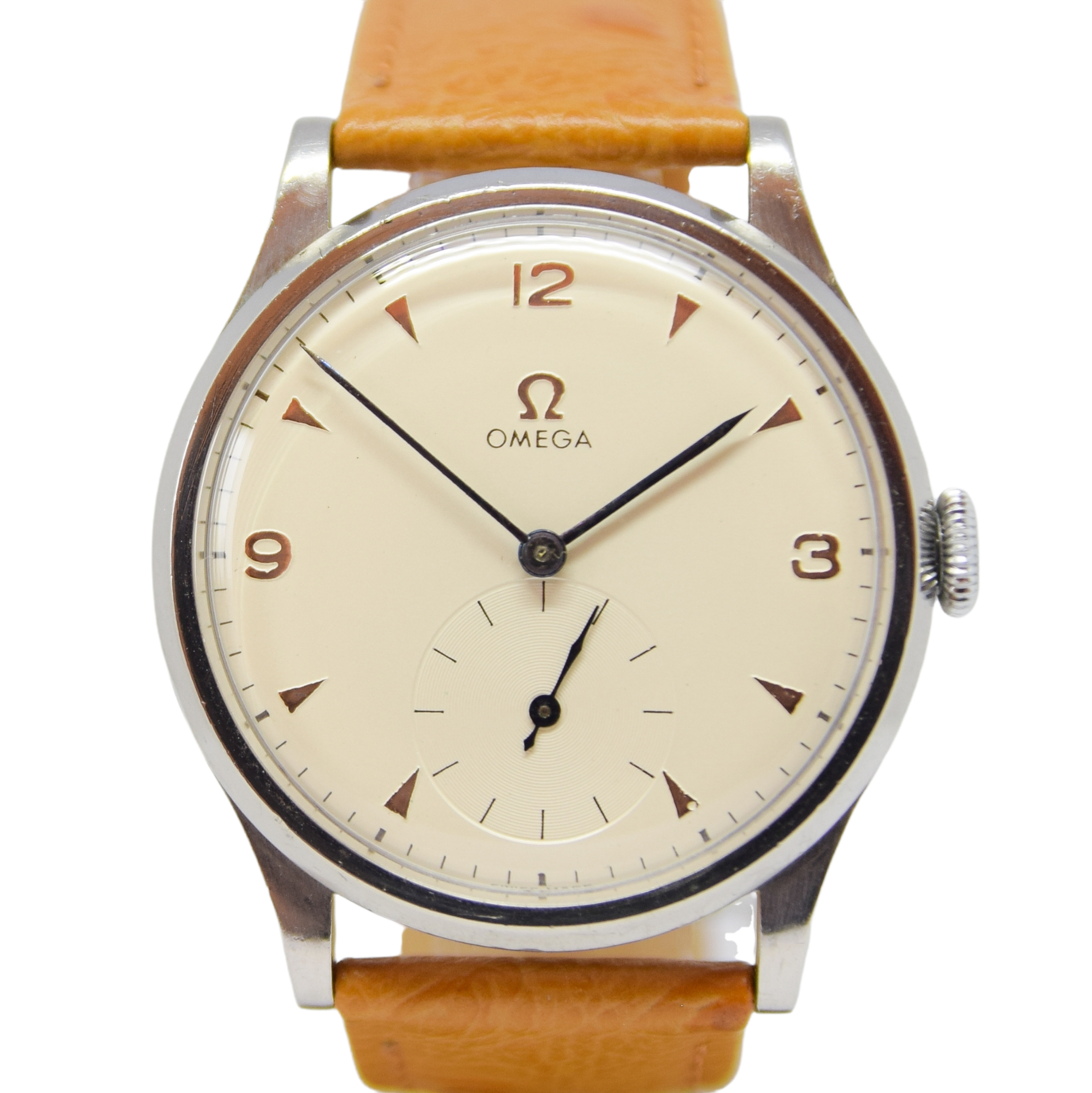 1938 Omega Large Jumbo 38mm in Stainless Steel Case with Sub Seconds Fully Restored