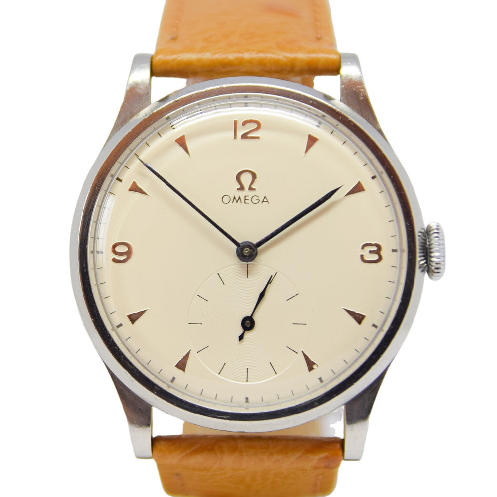 1938 Omega Large Jumbo 38mm in Stainless Steel Case with Sub Seconds Fully Restored