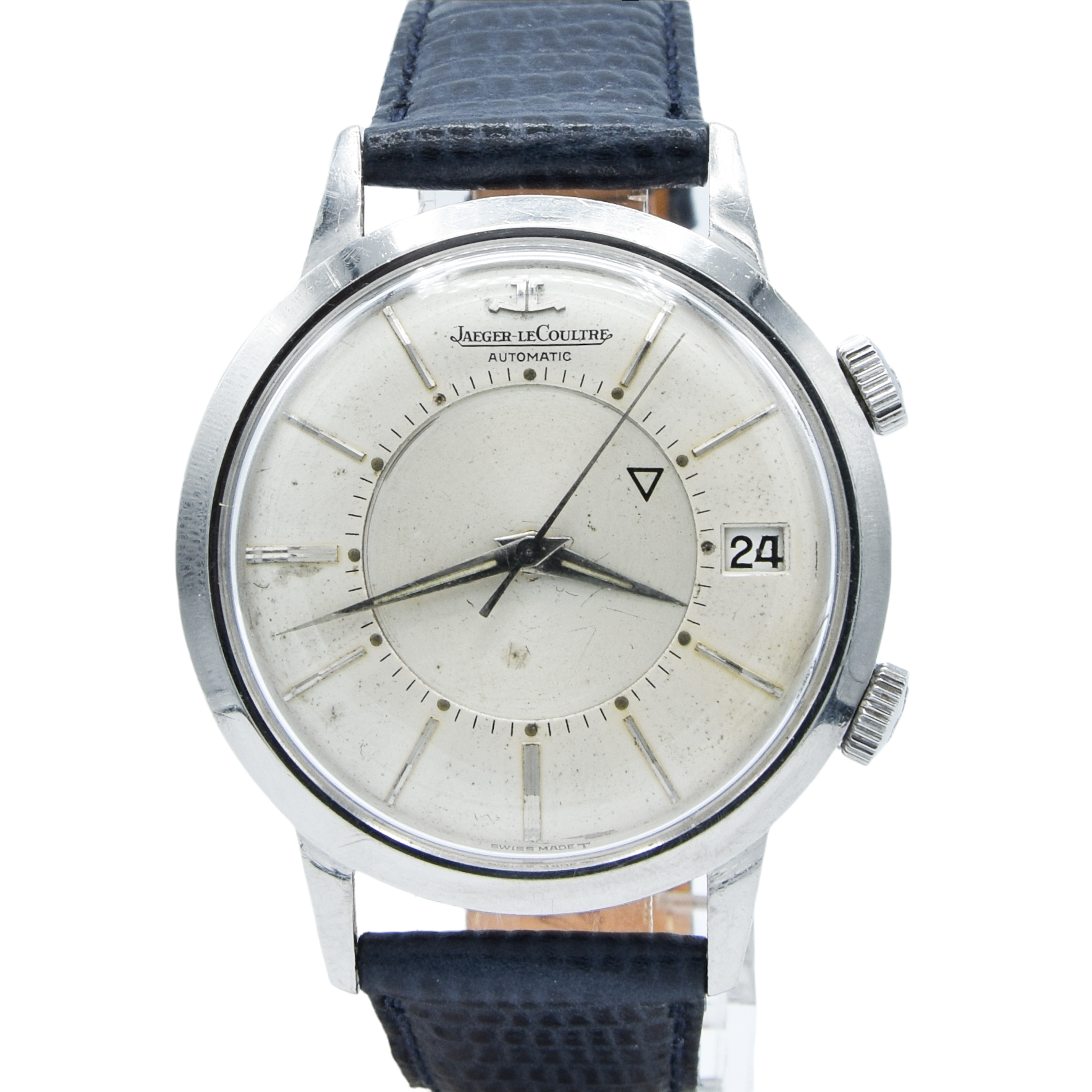 1966 Jaeger LeCoultre Jumbo Memovox Alarm Date Wristwatch Model 855 in Stainless Steel Caliber 825