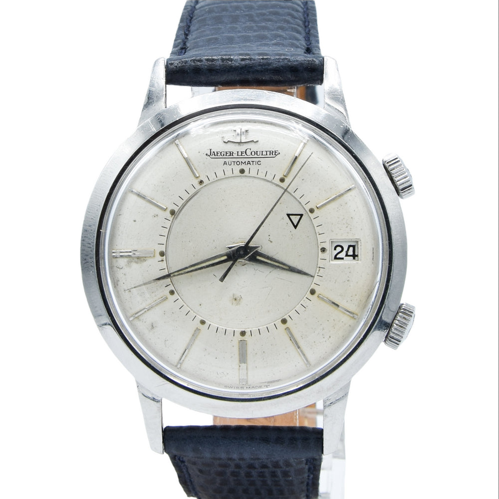1966 Jaeger LeCoultre Jumbo Memovox Alarm Date Wristwatch Model 855 in Stainless Steel Caliber 825
