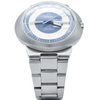 1969 Omega Geneve Dynamic Automatic French Day Date with Two Tone Silver and Blue Bullseye Dial Model 166.079 in Stainless Steel on Bracelet
