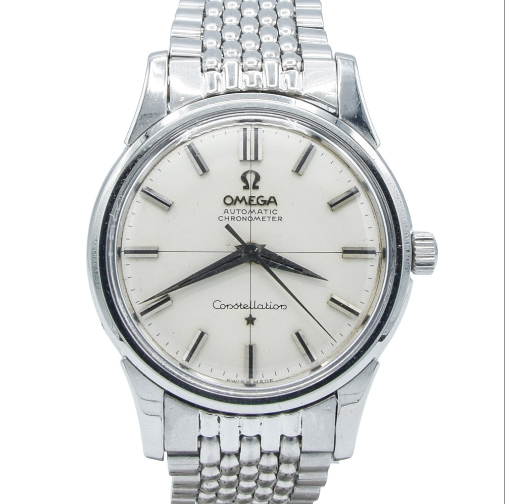 1962 Omega Constellation with Stunning Cross-Hair Model 14381 on Beads of Rice Bracelet