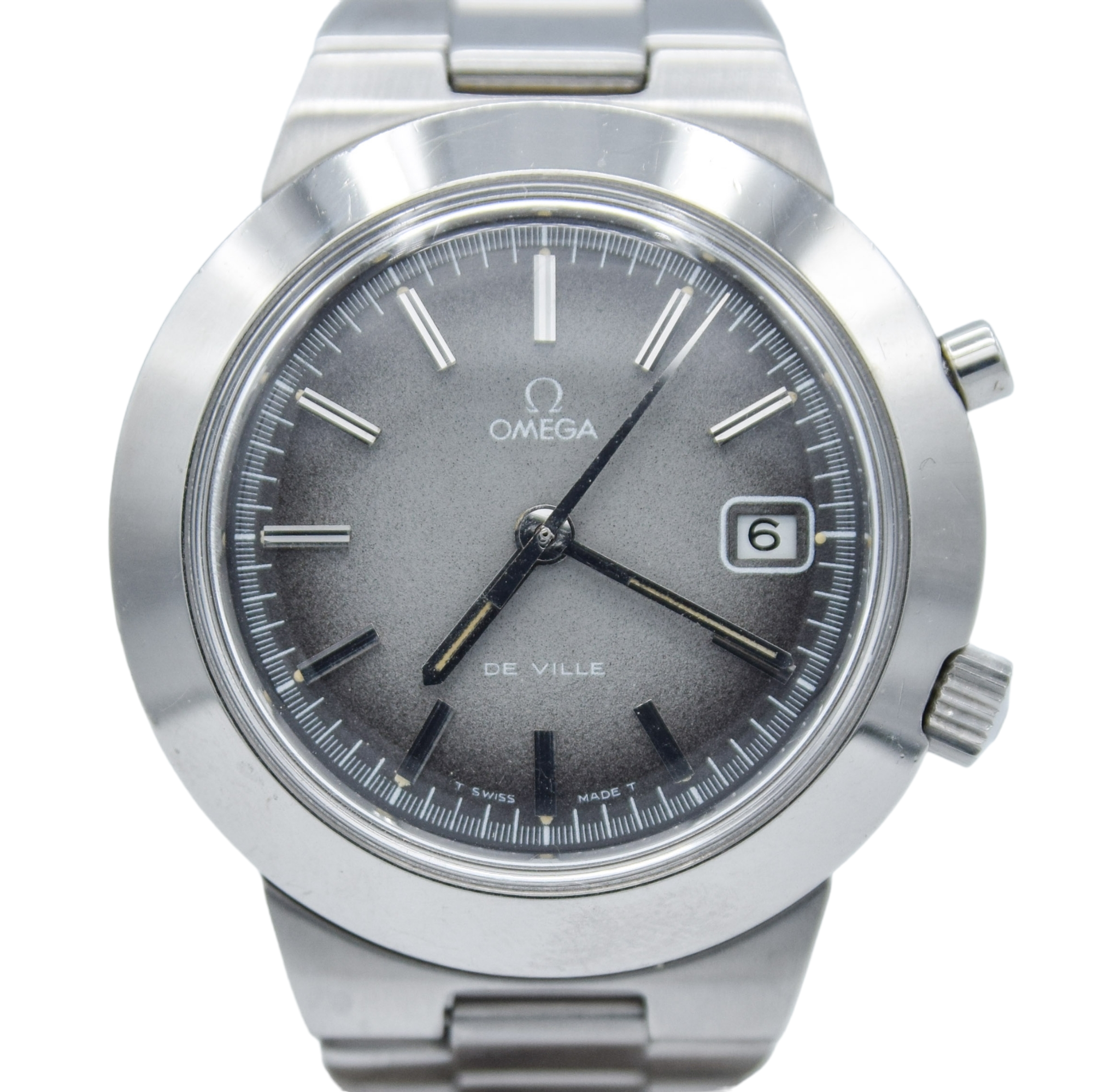 1969 Omega Jumbo De Ville Chronostop with Grey Fume Dial Model 146.012 on Bracelet with Box