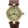 1990s Ladies Cartier 'Must de' Ronde Vendôme with Ivory Roman Numeral Dial in 925 Silver Gilt Vermeil Case