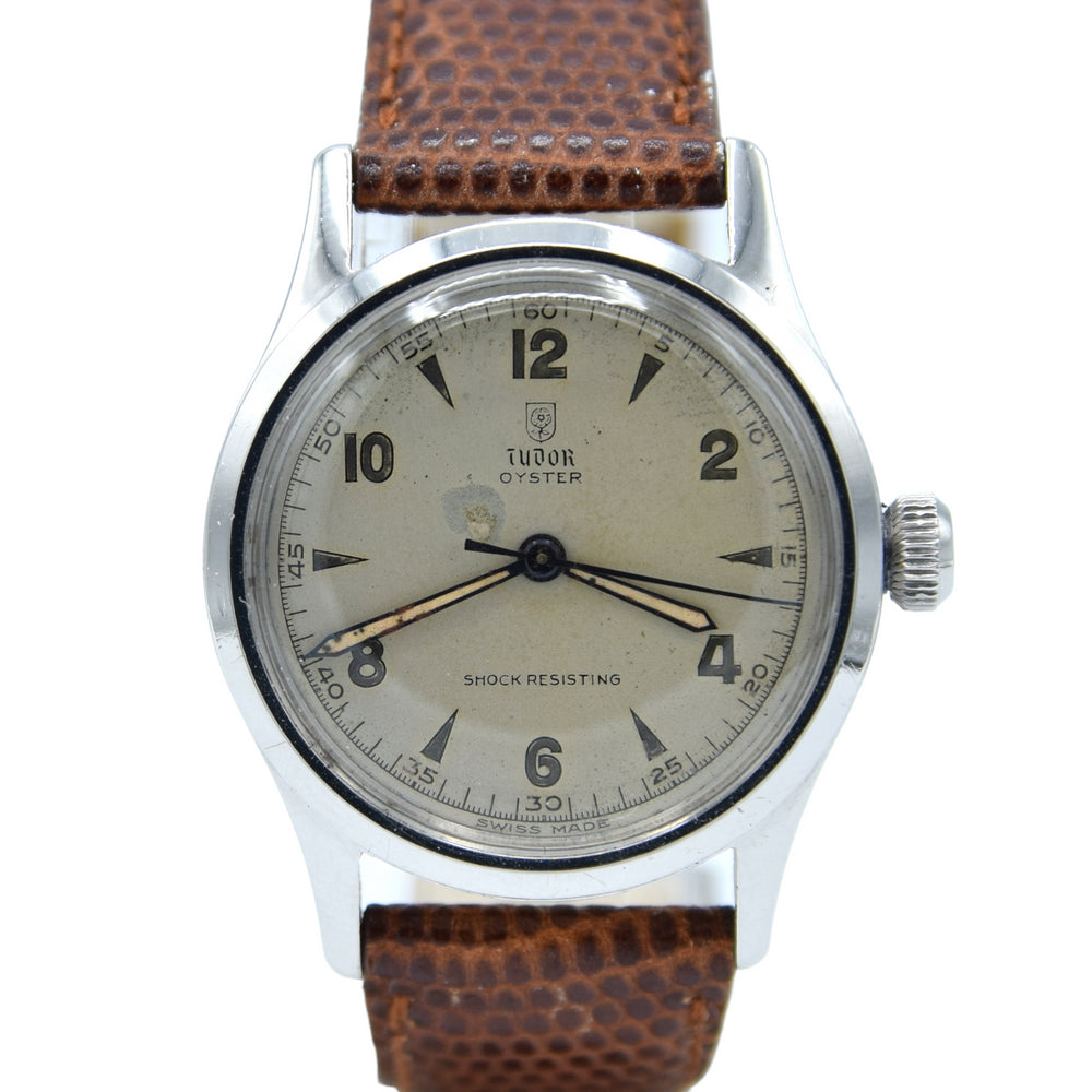 1940s Tudor Oyster Model 4453 All Orginal with Mixed Arabic Numerals in Stainless Steel 31mm