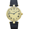 1990s Cartier 'Must de' Unisex Ronde with Roman Numeral Ivory Dial and Vendôme Lugs in 925 Sterling Silver Gilt Vermeil Case