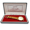 1963 Omega Automatic Seamaster De Ville Date Model 166.5020 in Solid 18ct Gold with Linen Dial with Box