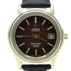 1976 Omega Rare Large Seamaster Cosmic 2000 Automatic Date Model 166.128 with Gloss Brown Spider Web Dial in Gold & Steel