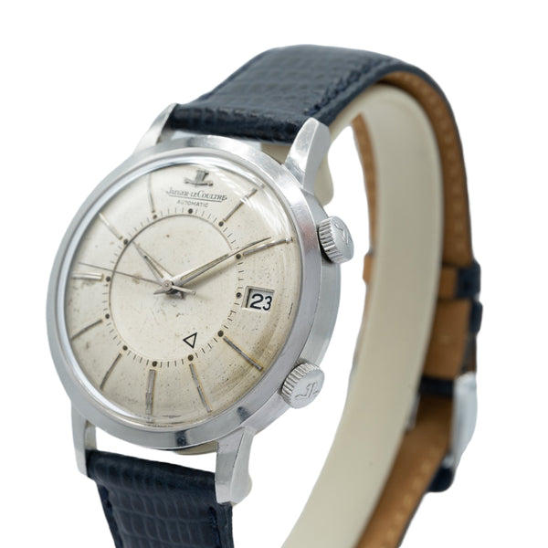 1966 Jaeger LeCoultre Jumbo Memovox Alarm Date Wristwatch Model 855 in Stainless Steel Caliber 825