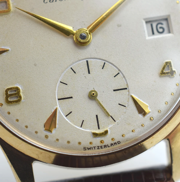 Rare Movado Calendoplan Model 13322 in 9ct Gold Dated 1953