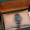 1979 Stunning Rolex Steel Oyster Perpetual Datejust Engine Turned Bezel & Black Dial Model 16030 with Box, Book & History