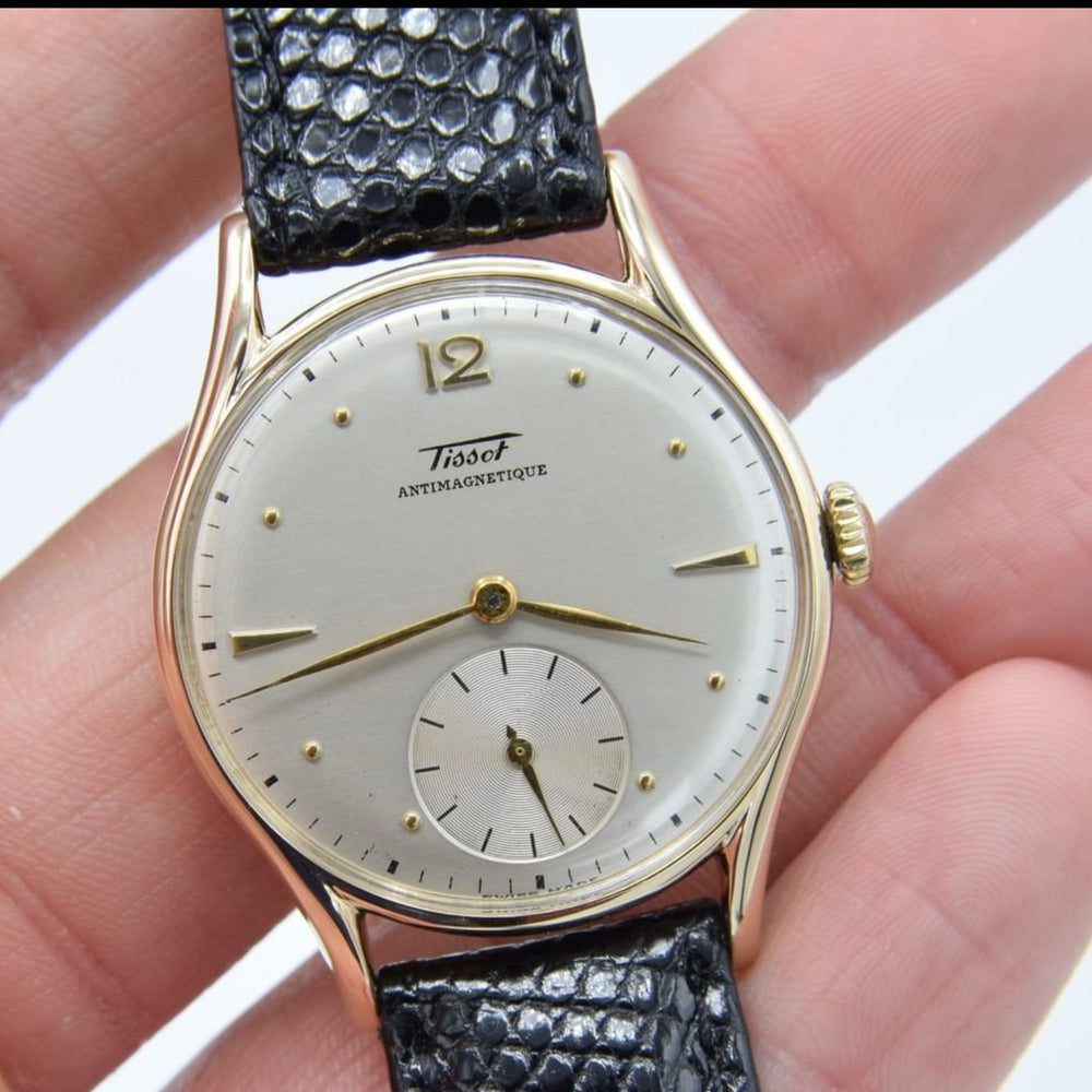 1949 Tissot Manual Wind Dress Watch in 14ct Gold Case with Original Dial 34mm Cal 27