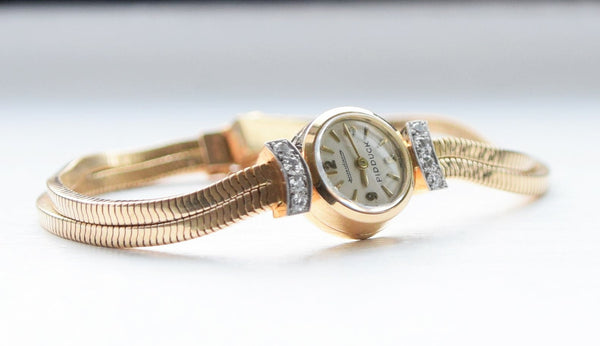 Jaeger LeCoultre Pidduck's Ladies Cocktail Watch in Gold with Diamonds Dated 1960 with original box and papers