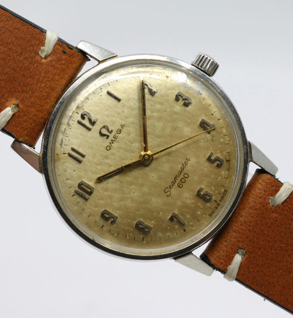 1966 Omega Seamaster 600 with Arabic Numerals and Hammered Patina Dial in Stainless Steel Model 135.011
