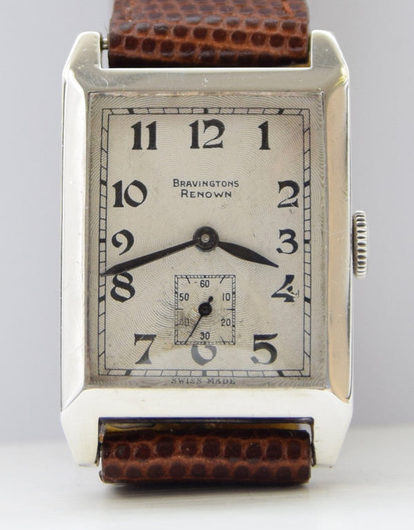 1938 Bravingtons Renown Tank with Arabic Numerals in Sterling Silver