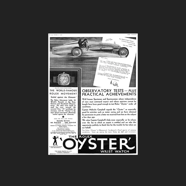 1935 Rare Rolex Oyster Model in 9ct Cushion Oyster Case with 9ct Gold Period Bracelet