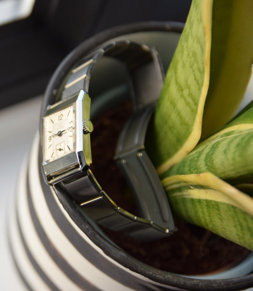 Omega Art Deco Style Wristwatch in Stainless Steel Case with Caliber 20F Circa 1934-36