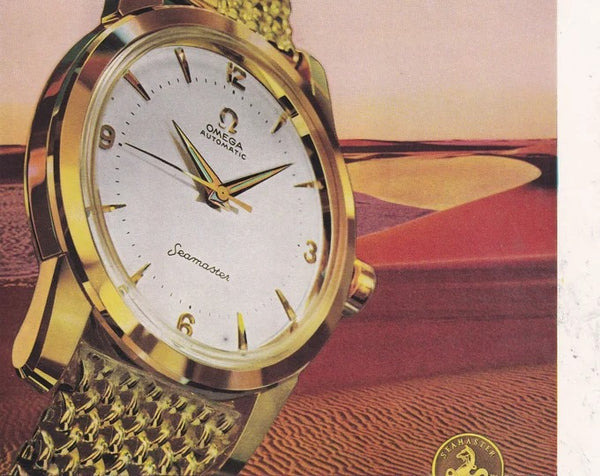 1958 Rare Omega Seamaster Automatic with Two Tone Dial in Solid Heavy 18ct Gold Dennison English Omega Case