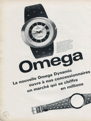 1973 Omega Geneve Dynamic Automatic Day Date with Two Tone Silver and Blue Bullseye Dial Model 166.079