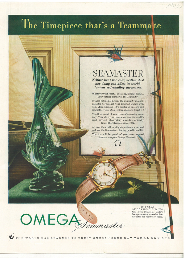 1956 Jumbo Oversized Omega Seamaster Automatic with Unique Two-Tone Tropicalised Dial Model 2857 in 36mm Gold Capped Case
