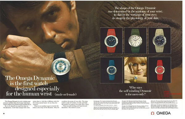 1973 Omega Geneve Dynamic Automatic Date with Two Tone white and Blue Tuxedo Roman Dial Model 166.107