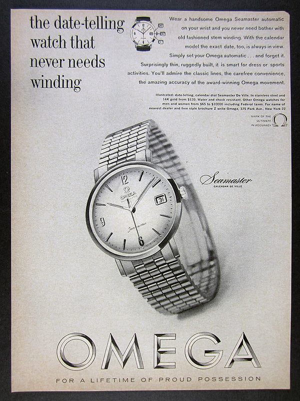 1961 Omega Seamaster Automatic Date Model 14770 in Stainless Steel and Gold Pre DeVille