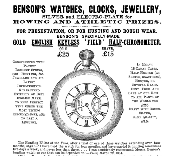 1907 J.W. Benson of London Solid Silver Half Hunter Pocket Watch - Best London Make