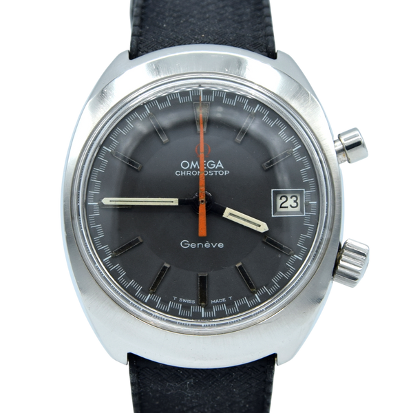 1969 Omega Chronostop Genéve Date Model 146.009 Grey Sloped Dial in Stainless Steel 