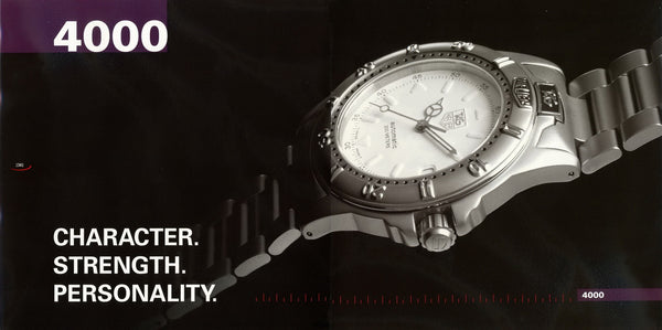 1990s TAG Heuer Date 4000 Series Polar white  WF1212-KO - 34mm Stainless Steel on Flip-Lock Bracelet