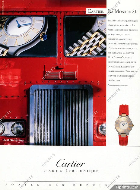 1998 Must De Cartier 21 Unisex Swiss Quartz Wristwatch Gold and Steel on Bracelet Model 1330