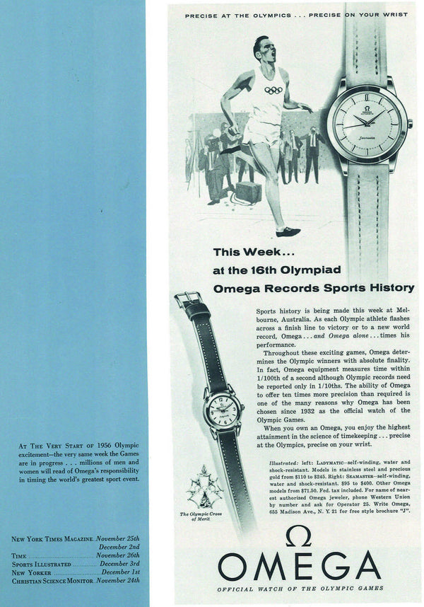 1956 Omega Seamaster Automatic Wristwatch Model 2846/2848 with Original Gilt Black Dial