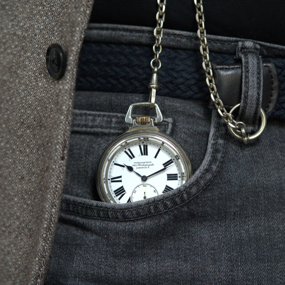 1930s Winegartens "Railway Regulator" Pocket Watch - of 145 Bishopsgate, London EC2,