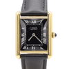 1983 Cartier Tank Mechanical Manual Wind with original black roman numeral Dial in 925 case with box and papers
