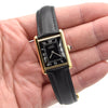 1983 Cartier Tank Mechanical Manual Wind with original black roman numeral Dial in 925 case with box and papers